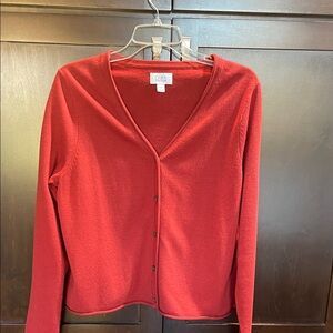 Button down sweater, rust colored. EUC, size M